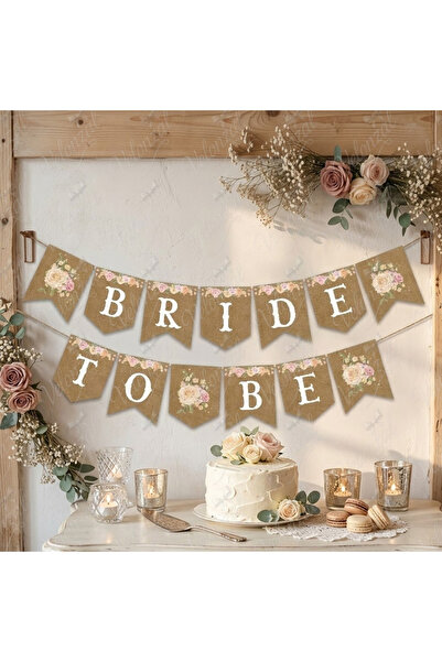 VELONZAL Kraft Bride To Be Yazılı Çiçek Desenli Bekarlığa Veda Parti Banner-K...