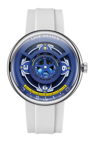 Lige Men's watch LG89285, Pointerless, Rotate Earth, Quartz, Case 44mm, Lumin...
