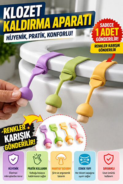 OpenCity 1 Adet Mantar Tasarımlı Klozet Kapağı Kaldırma Aparatı Silikon Hijye...