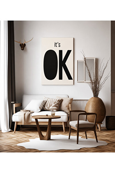Ghaith Store It's Ok Canvas Wall Art - Modern Inspirational Luxury Decor for ...