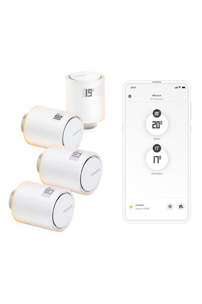 Netatmo Pack 4 Bağlantılı ve Akıllı Termostat Başlıkları, Bağlantılı ve Akıll...