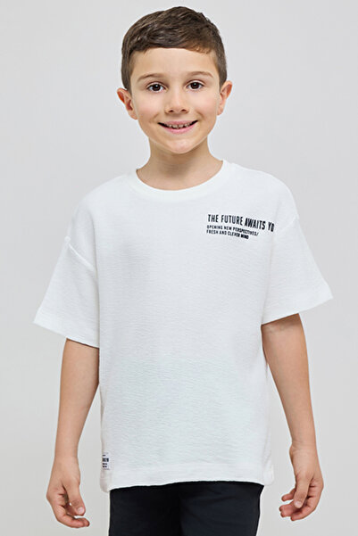 R&B Printed T-Shirt with Crew Neck and Short Sleeves