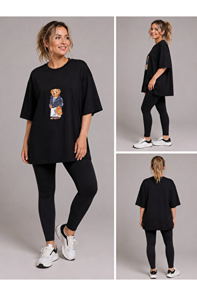 Trendline Women's Teddy Bear Printed Oversized T-Shirt