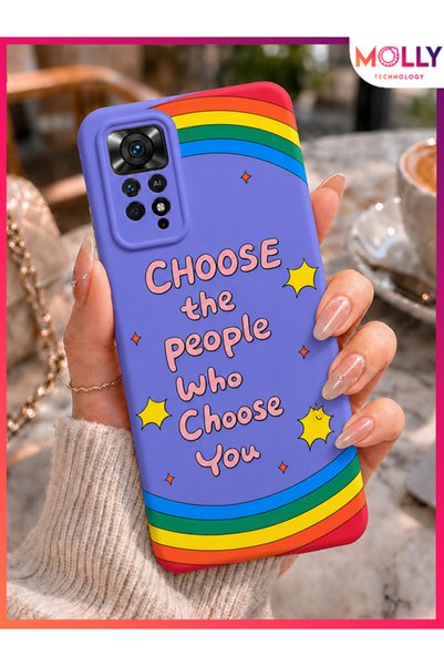 Molly غطاء سيليكون منقوش باللون الأرجواني من نوع Choose You لهاتف REDMI NOTE ...