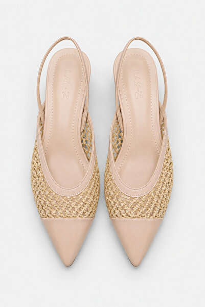 Women Lay-z Women's 5 cm Thin Heeled Straw Detailed Stylish Shoes