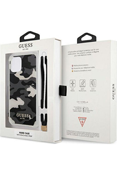 Guess Θήκη Πλάτης Σιλικόνης με Λουράκι Μαύρο (iPhone 12 Pro Max) Κωδικός: GUH...