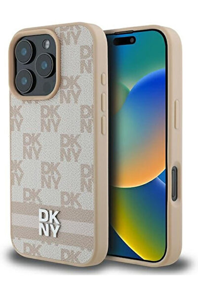 Dkny Καρό Σχέδιο Πίσω Κάλυμμα από Συνθετικό Δέρμα Ροζ (iPhone 16 Pro) Κωδικός...