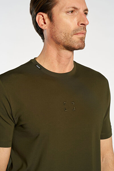 bilcee Men's Khaki Premium Patterned T-Shirt 4916
