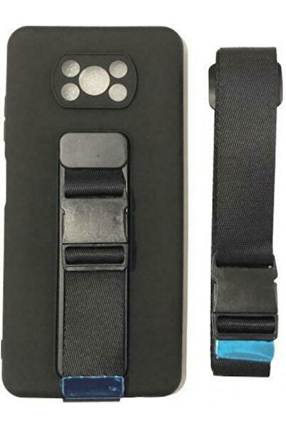 Hurtel Σιλικόνη Πίσω Κάλυψης με Κορδόνι 1mm Μαύρο (Poco X3 NFC / X3 Pro)
