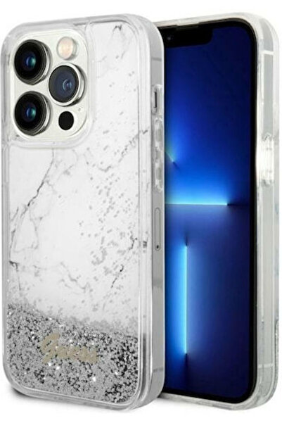 Guess Μαρμάρινη Πίσω Θήκη Σιλικόνης Λευκή (iPhone 14 Pro Max) Κωδικός: GUHCP1...