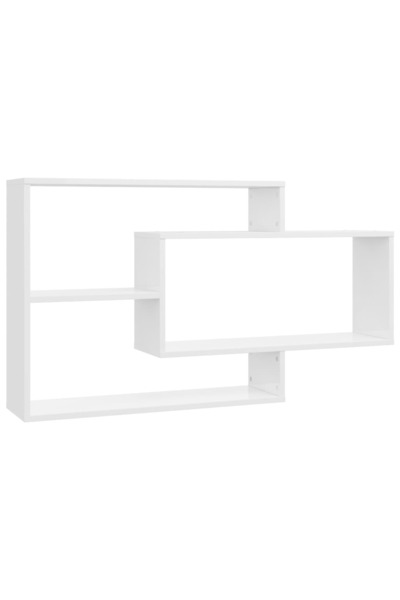 vidaxl Rafturi de perete alb extralucios 104x20x58,5 cm lemn prelucrat