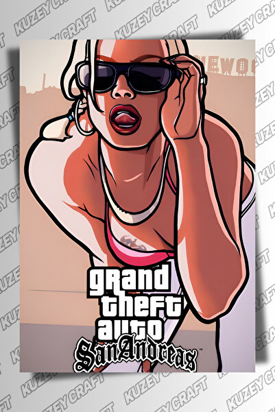 Kuzey Craft Gta Metal Poster Duvar Tablosu Özel Tasarım Hediye Parlak HD Bask...