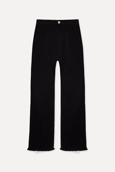 Mudo Women's Black Cropped Flare Pants