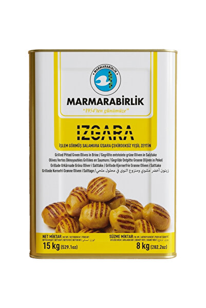 MarmaraBirlik Izgara Çekirdeksiz Yeşil Zeytin 8 Kg