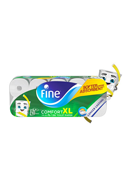 FINE مناديل تواليت كومفورت XL ثنائية الطبقات (250 ورقة × 10 عبوات)