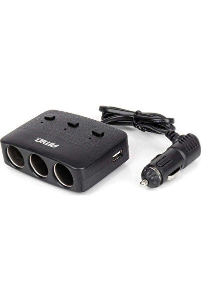 AMIO Φορτιστής Αυτοκινήτου 100W με Θύρες: 2xUSB 3xΑναπτήρας με Ενσωματωμένο Κ...