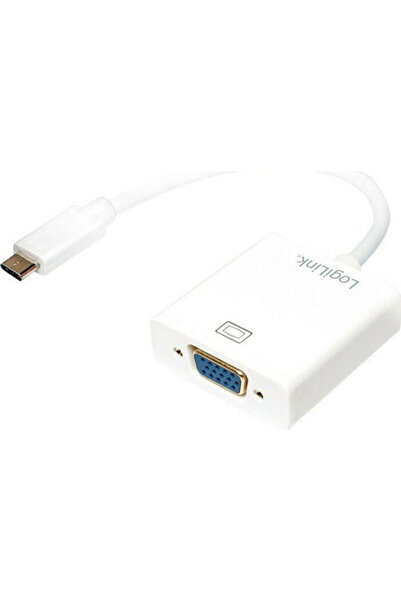 LogiLink Μετατροπέας USB-C αρσενικό σε VGA θηλυκό Λευκό 1 τεμάχιο UA0237