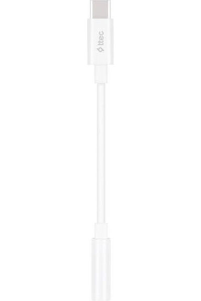 Ttec Καλώδιο USB 2.0 USB-C αρσενικό - 3.5mm Λευκό 0.11μ