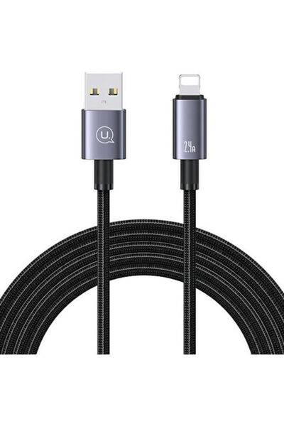 Usams Πλεκτό καλώδιο USB-A σε Lightning Γκρι 2μ (US-SJ669)