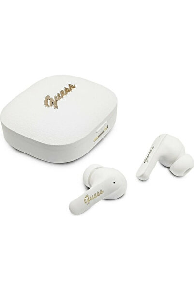 Guess Ακουστικά Bluetooth Handsfree Ενδοωτικά με Μεταλλικό Λογότυπο PU και Θή...