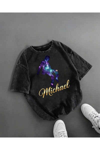 Toum Μπλουζάκι Micheal Jackson με στάμπα, πλενόμενο, vintage, unisex, oversized