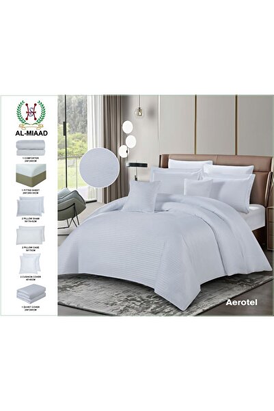 ALMIAAD Double Hotel Bedspread Movable Filling 9 Pieces - White - Hotel Quilt...