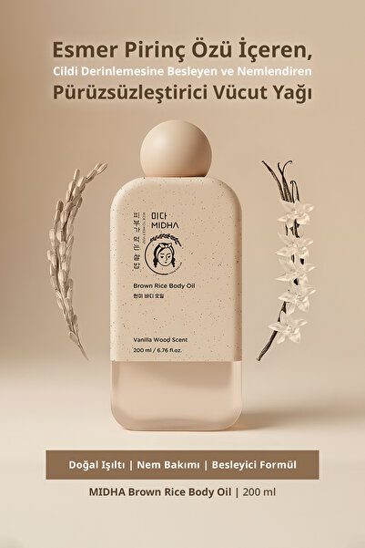 MIDHA Esmer Pirinç Özlü Cildi Besleyen& Nemlendiren Pürüzsüzleştirici Vücut Y...