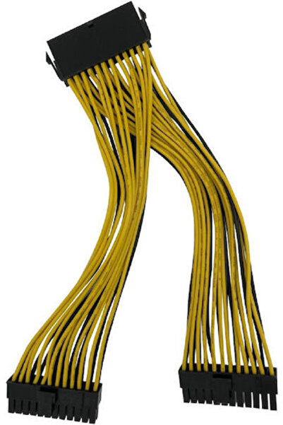 POWERTECH Καλώδιο ATX 24 ακίδων σε ATX 24 ακίδων 0,2μ Κίτρινο (CAB-W042)