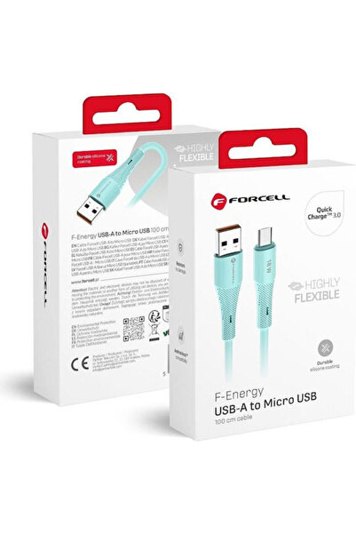 Forcell Καλώδιο USB 2.0 σε micro USB, κανονικό, 1μ, Μπλε