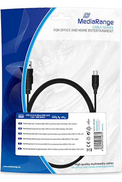 MediaRange Καλώδιο USB 2.0 σε micro USB, κανονικό, 1.8μ (MRCS184)