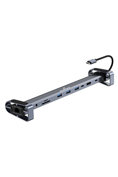 POWERTECH Σταθμός σύνδεσης USB-C με HDMI 4K PD Ethernet Γκρι (PTR-0152)