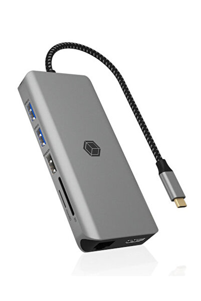 ICY BOX IB-DK4061-CPD Σταθμός σύνδεσης USB-C με HDMI 4K PD Ethernet Γκρι