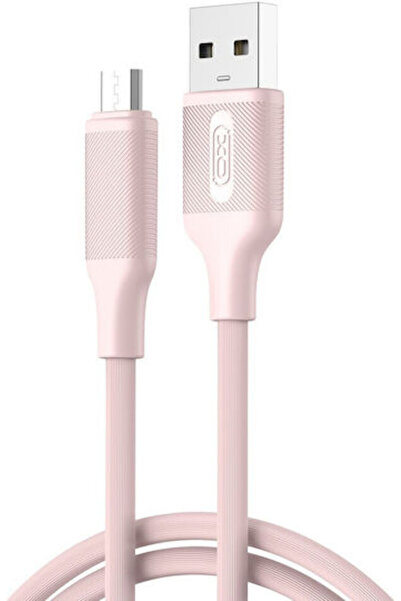 Xo Καλώδιο USB 2.0 σε micro USB, κανονικό, 1μ, Ροζ (16.005.0323)