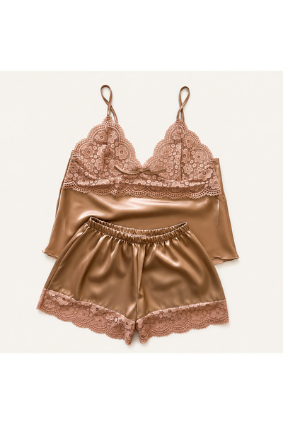 NEVA Lingerie Saten Şortlu Pijama Takımı
