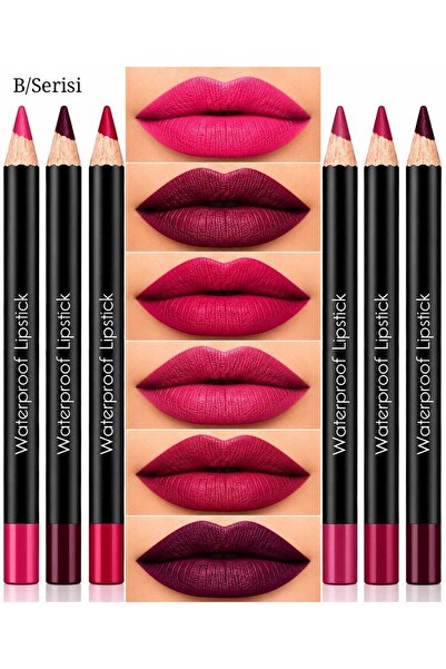 MUJGAN 6-Piece Set of Colored Lip Pencils, Series A and B