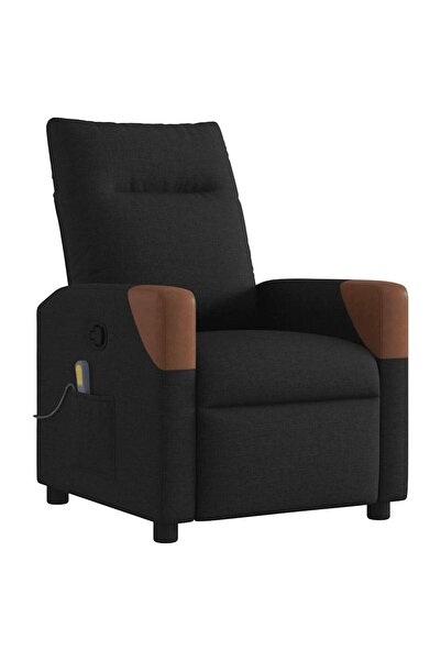 vidaxl Fotoliu de masaj rabatabil, negru, material textil