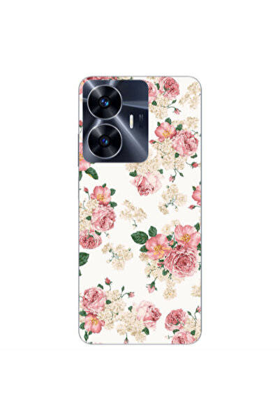 Other Realme Note 50 Pink Flowers 2 Transparent Silicone TPU Θήκη