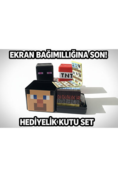ENDERMAN Saklama Kutusu | 150 Parça +6 Karakter Minecraft Manyetik Blok Set