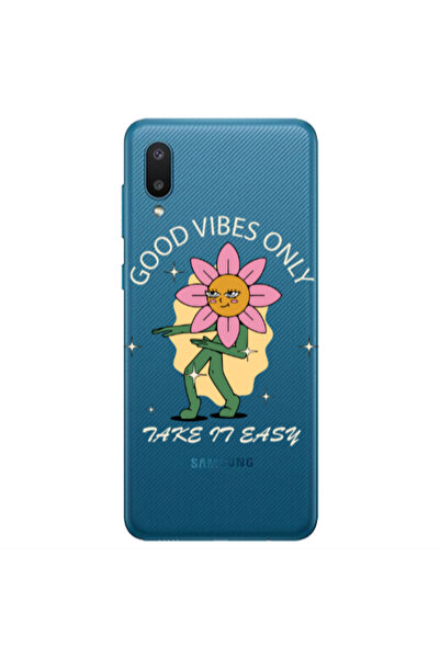 Other Samsung A02 Good Vibes Only Transparent Silicone TPU Θήκη
