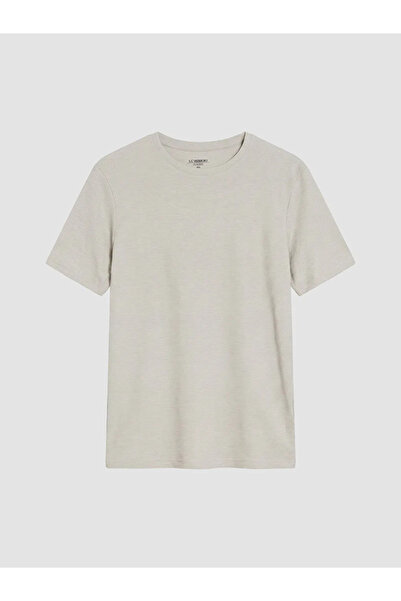 LC Waikiki Beige Crew Neck Men's T-Shirt