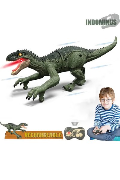 GGEROU Remote Control Dinosaur Realistic Dinosaur Toys with Light & Roar 2.4G...