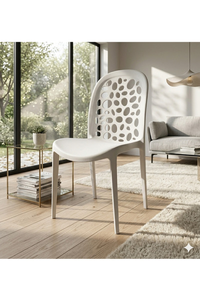 luxino Home Decoration Dining Chairs Plastic Stacking Modern Molded Side Chai...