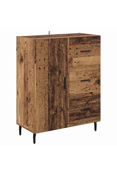 vidaxl Bufet Lemn Vechi 69,5 x 34 x 90 cm Lemn Ingineresc și Fier