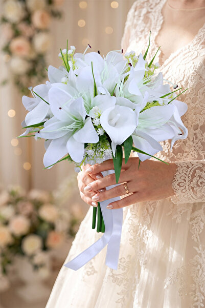 Yapay Çiçek Deposu Berrak Serenat Bridal Bouquet Set of 2