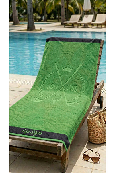 OBJE Green Golf Pattern Beach Towel