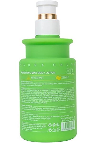 Only Aura OnlyAura 24H Moisture Fresh & Cozy Refreshing Body Lotion (400ml) – Cooling Mint Extract & Vitamin E