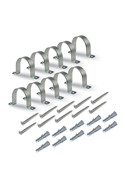Duravel U Clamps Fastener Hanger Pipe Clamps Clip with Screw and Plug, 10 Pcs...