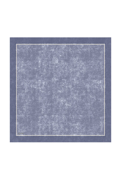 Bursa İpek Indigo Frankincense Pattern Sura Silk Scarf