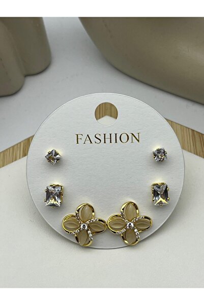 BİJU YILMAZ 26Vipkp72 - Vip Set of 6 Clover Flower Earrings