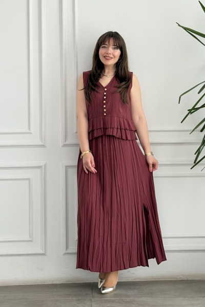 yb yağmur butik Layered Blouse Skirt Set